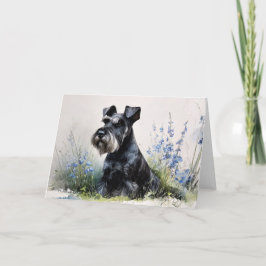 Watercolor Schnauzer カード