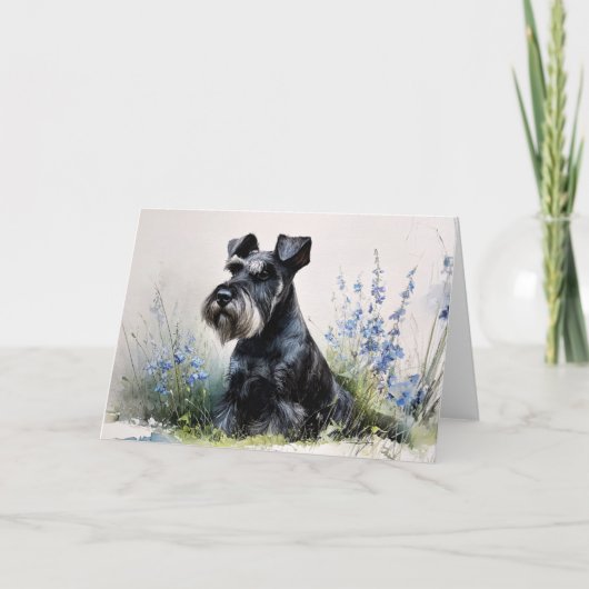 Watercolor Schnauzer カード (正面)
