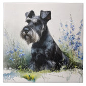 Watercolor Schnauzer タイル (正面)