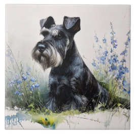 Watercolor Schnauzer タイル