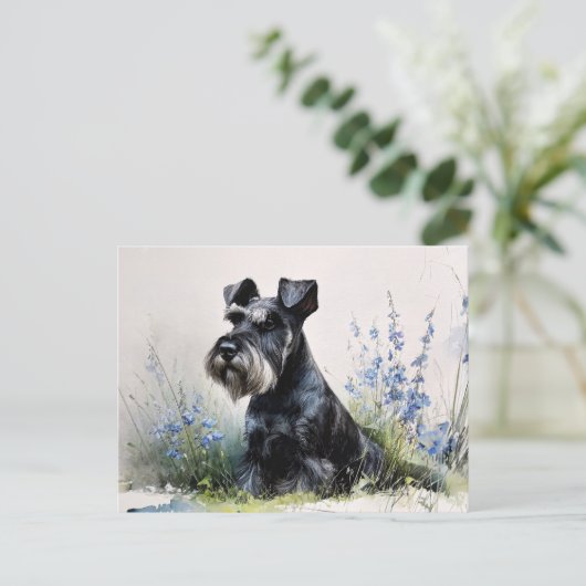 Watercolor Schnauzer ポストカード (スタンド正面)