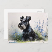 Watercolor Schnauzer ポストカード (正面/裏面)