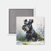 Watercolor Schnauzer マグネット (正面/裏面)