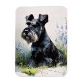Watercolor Schnauzer Flexible マグネット (縦)