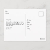 Watercolor Scottish Highland Cow Postcard ポストカード (裏面)