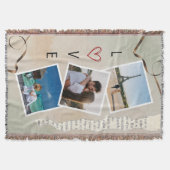 Watercolor Scrapbook Love Photo Design スローブランケット (正面)