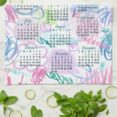 Watercolor Scribbles Calendar Tea Towel 2026 キッチンタオル (折り畳み)