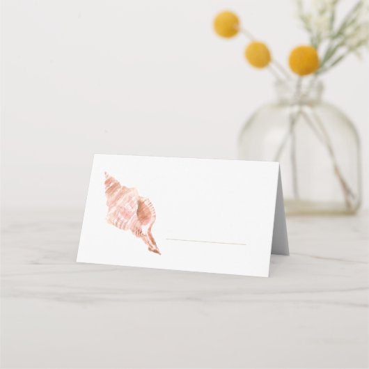 Watercolor Sea Shell Place Card プレイスカード (正面)