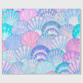 Watercolor sea shell seamless pattern. Hand drawn ラッピングペーパー (フラット)
