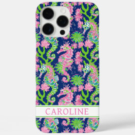 Watercolor Seahorses Monogrammed iPhone 16 Pro Maxケース