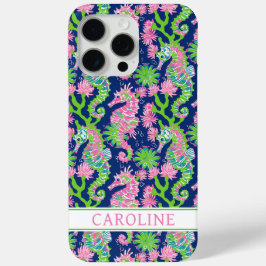 Watercolor Seahorses Monogrammed  iPhone 15 Pro Maxケース