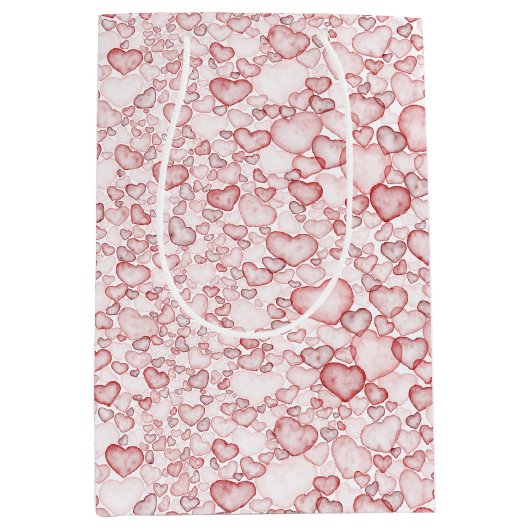 watercolor seamless pattern ミディアムペーパーバッグ (正面)