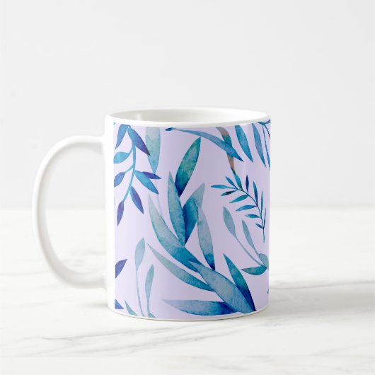 Watercolor seamless pattern. Botanical ornament. L コーヒーマグカップ (左)