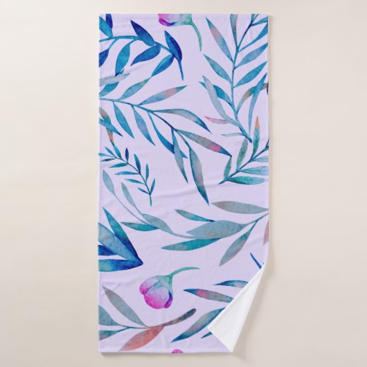 Watercolor seamless pattern. Botanical ornament. L バスタオル (バスタオル)