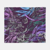 Watercolor seamless pattern. Branch with berry Wat フリースブランケット (正面(横))