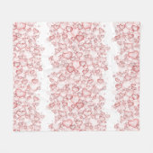 watercolor seamless pattern featuring numerous sof フリースブランケット (正面(横))