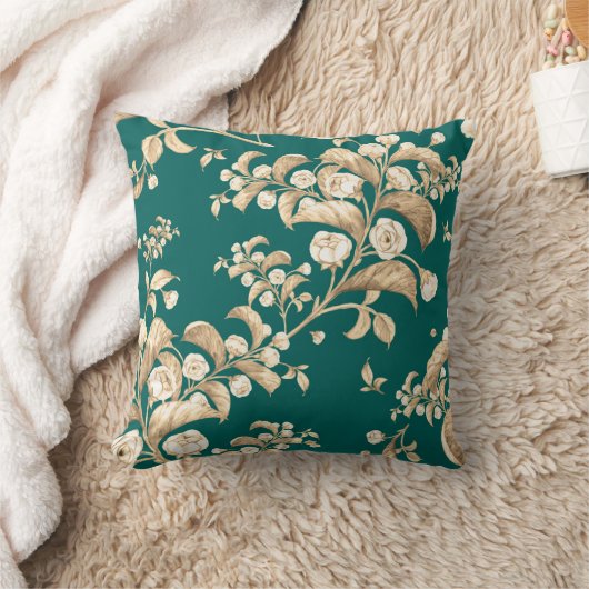 Watercolor seamless pattern of flowering branches, クッション (ブランケット)