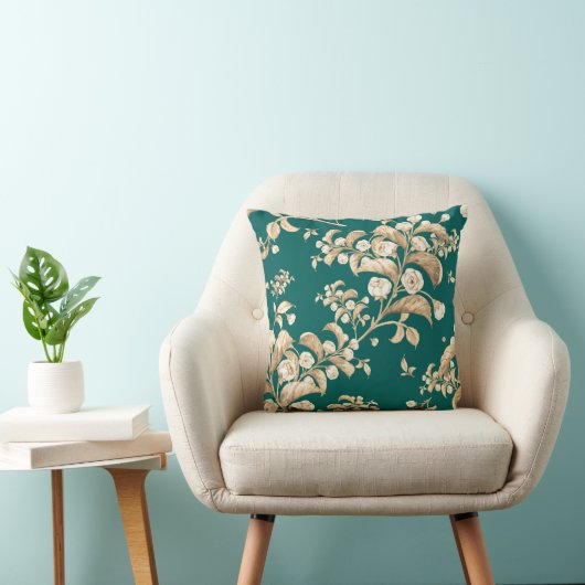 Watercolor seamless pattern of flowering branches, クッション (椅子)