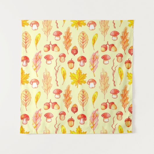 Watercolor seamless pattern of isolated illustrati タペストリー (正面)