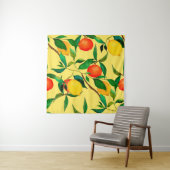 Watercolor seamless pattern with citrus fruits.  タペストリー (インサイチュ)