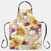 Watercolor Seamless Pattern with Contoured Element エプロン (正面)