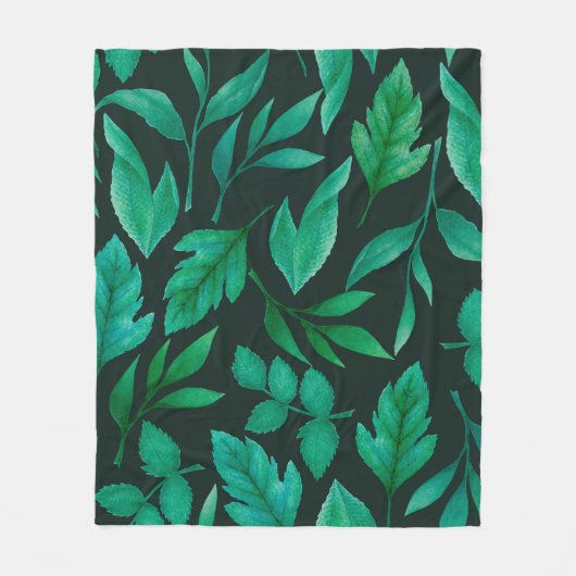 Watercolor seamless pattern with hand painted blue フリースブランケット (正面)