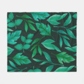 Watercolor seamless pattern with hand painted blue フリースブランケット (正面(横))