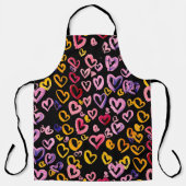 Watercolor seamless pattern with hearts. エプロン (正面)