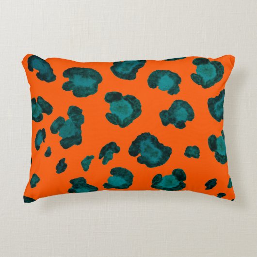Watercolor seamless pattern with leopard skin. Fas アクセントクッション (正面)