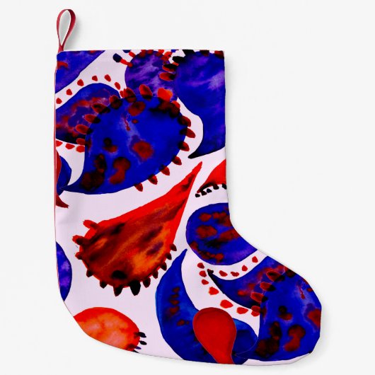 Watercolor seamless pattern with paisley. Abstract スモールクリスマスストッキング (正面)