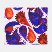 Watercolor seamless pattern with paisley. Abstract フリースブランケット (正面(横))