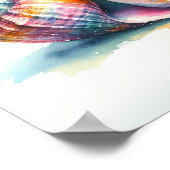 Watercolor Seashell Art Poster ポスター (角)