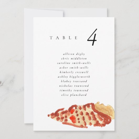 Watercolor Seashell Beach 5x7" Wedding Seat Chart (正面)