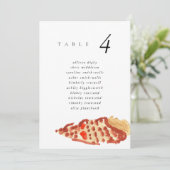 Watercolor Seashell Beach 5x7" Wedding Seat Chart (スタンド正面)