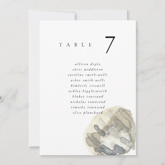 Watercolor Seashell Beach 5x7" Wedding Seat Chart (正面)