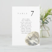 Watercolor Seashell Beach 5x7" Wedding Seat Chart (スタンド正面)