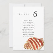 Watercolor Seashell Beach 5x7" Wedding Seat Chart (正面)