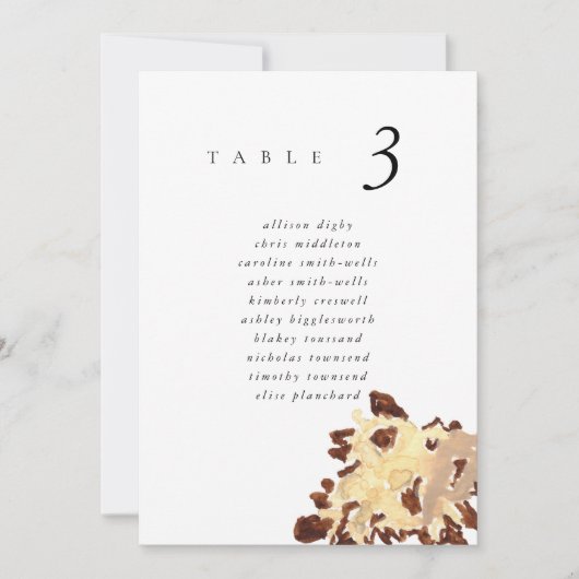 Watercolor Seashell Beach 5x7" Wedding Seat Chart (正面)