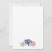 Watercolor Seashell Coral Starfish Wedding 招待状 (裏面)