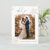 Watercolor Seashells Beach Destination Wedding サンキューカード (スタンド正面)