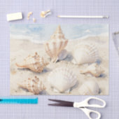 Watercolor Seashells Beach Scene 薄葉紙 (クラフト)