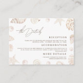 Watercolor Seashells Nautical Wedding Details エンクロージャーカード (正面)