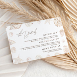 Watercolor Seashells Nautical Wedding Details エンクロージャーカード