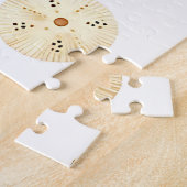 Watercolor Seashells Starfish Coastal Pattern ジグソーパズル (側面)