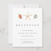 Watercolor Seashells Wedding Reception Enclosure 招待状 (正面)
