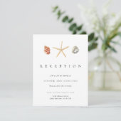 Watercolor Seashells Wedding Reception Enclosure 招待状 (スタンド正面)
