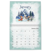 Watercolor seasons Calendar カレンダー (1月 2027)