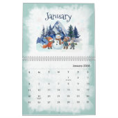Watercolor seasons Calendar カレンダー (1月 2026)