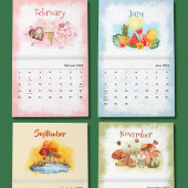 Watercolor seasons Calendar カレンダー