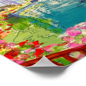 Watercolor Seine River France Travel Poster ポスター (角)